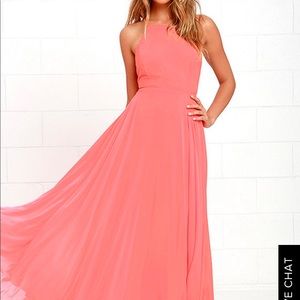 Lulus MYTHICAL KIND OF LOVE CORAL PINK MAXI DRESS